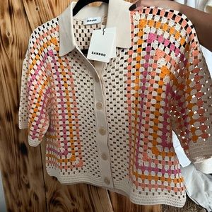 NWT Sandro Crochet Cardigan